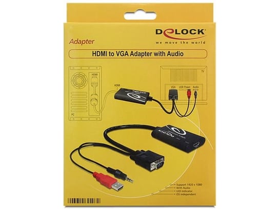 Adapter HDMI - VGA/audio 3.5 mm/USB DELOCK Delock