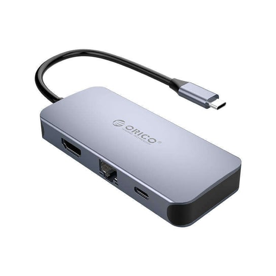 Adapter Hub 6w1 Orico, HDMI 4K + 3x USB 3.0 + RJ45+ USB-C PD 100W Orico