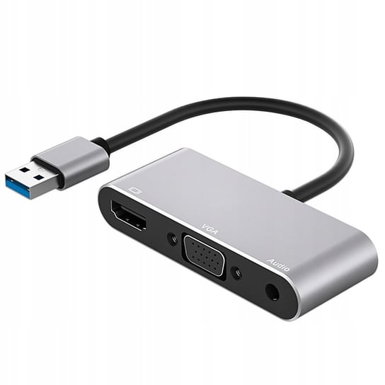 Adapter Hub MFC Hub USB 3.0 do HDMI / VGA / Audio mini jack 3.5mm (Space gray) MFC