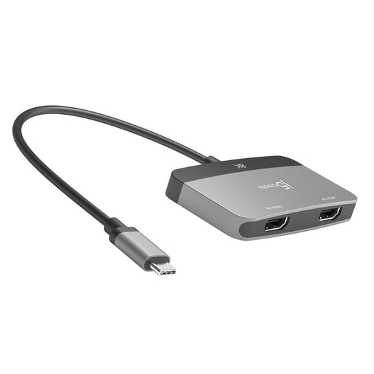 Adapter j5create 8K USB-C to Dual HDMI Display Adapter (USB-C m - 2x4K HDMI f  20cm; kolor srebrny)  JCA465-N j5 Create