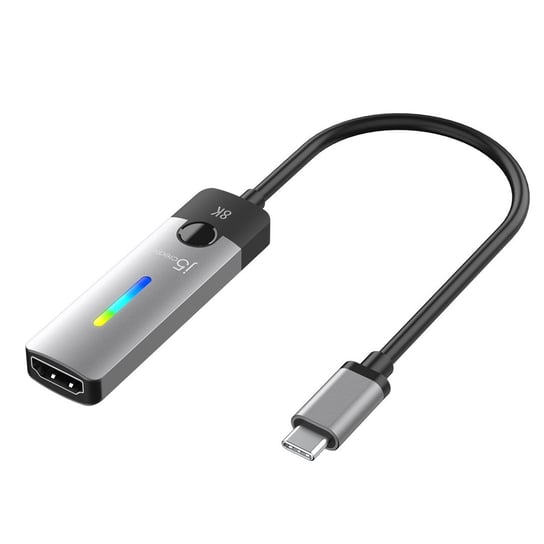 Adapter j5create USB-C to HDMI 2.1 8K Adapter (USB-C m - 8K HDMI f 10cm; kolor srebrno czarny) JCA157-N j5 Create