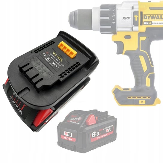 Adapter / Konwerter akumulatora Milwaukee 18V do Dewalt 18V (DW18ML) Rosfix