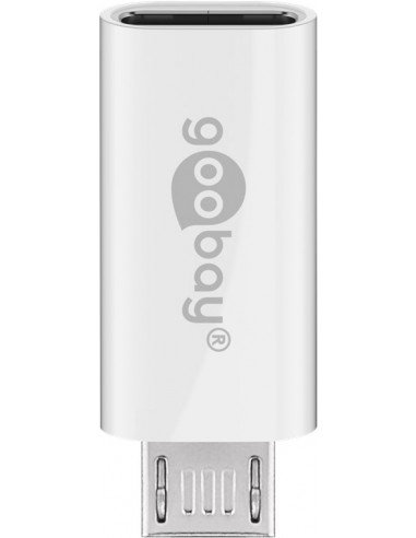 Adapter Micro-USB/USB-C™ USB OTG Hi-Speed Adapter do podłączenia kabli ładowania - Wersja kolorystyczna Biały Goobay