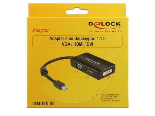 Adapter miniDisplayPort - HDMI + VGA + DVI DELOCK Delock