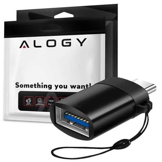 Adapter przejściówka Alogy konwerter USB-A 3.0 do USB-C Type C Czarny Alogy