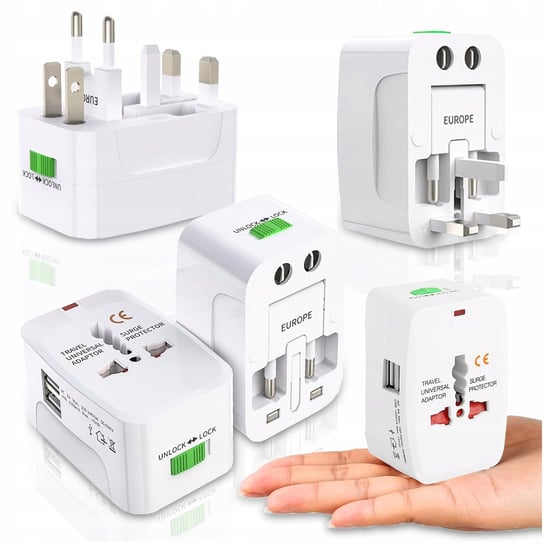 ADAPTER PRZEJŚCIÓWKA GNIAZDA EU UK USA AU USB ŚWIAT UNIWERSALNY PODRÓŻNY Nela-Styl