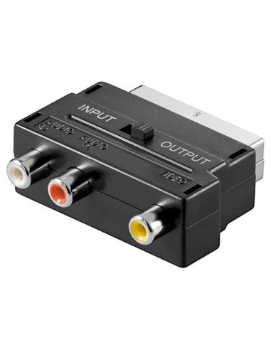 Adapter Scart do Composite Audio Video, IN/OUT - Połączenie typu Wtyk scart (21-pinowy) Goobay