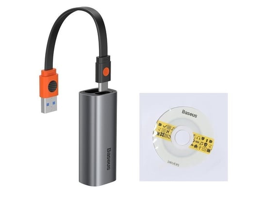 Adapter sieciowy Baseus Steel Cannon USB USB-C LAN Gigabit 1000Mbps Szary Baseus