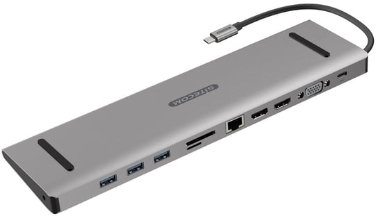 Adapter SITECOM CN-389, USB-C - 3x USB-A 3.1/HDMI/VGA/RJ-45/SD/MicroSD/Jack 3.5mm Sitecom