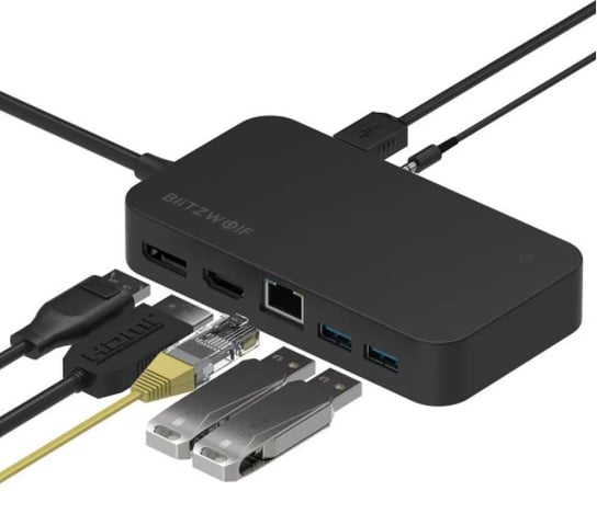 Adapter stacja dokująca 7w1 BLITZWOLF BW-TH7 Surface Hub DC 5V, HDMI, USB, Display Port, 3.5mm Audio, RJ45 Gigabit Ethernet BlitzWolf