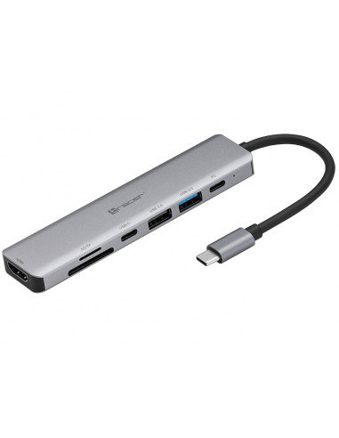 ADAPTER TRACER A-2, USB Type-C z czytnikiem kart, HDMI 4K, USB 3.0, PDW 60W Tracer