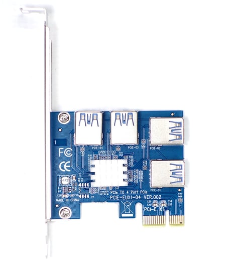 Adapter Tradebit, Riser PCI-E 1x na 4x USB 3.0 do koparki Tradebit