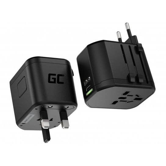 Adapter turystyczny Green Cell GC TripCharge PRO z portami USB-A Ultra Charge i USB-C Power Delivery 18W (USA / UK / AUS / EU) Green Cell
