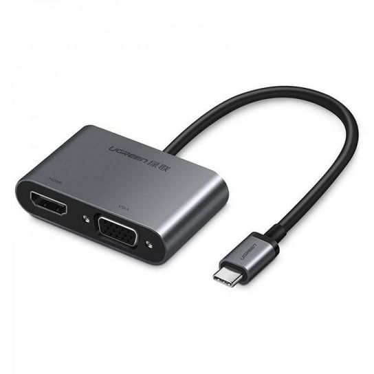 Adapter UGREEN USB-C do VGA, HDMI 4K, 25cm, srebrny uGreen