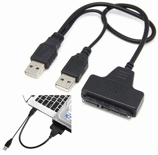 Adapter USB 2.0 do dysków 2,5" 3,5" SATA + zasilanie Inna marka
