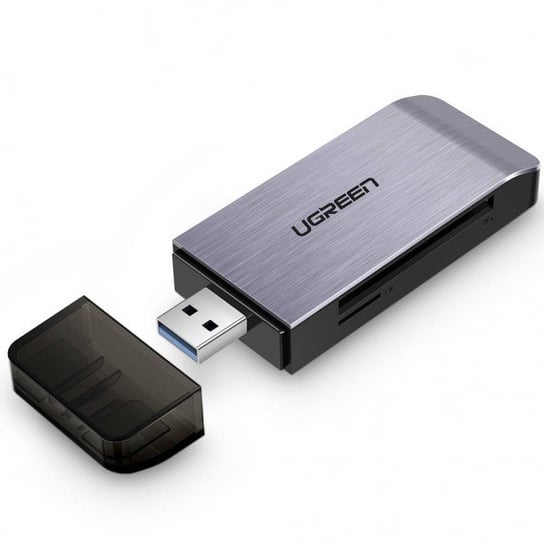 Adapter USB 4 w 1 UGREEN czytnik kart SD + microSD, srebrny uGreen