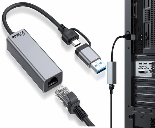 Adapter USB-C 3.1 Thunderbolt 3 Ethernet RJ45 Novaza Tech