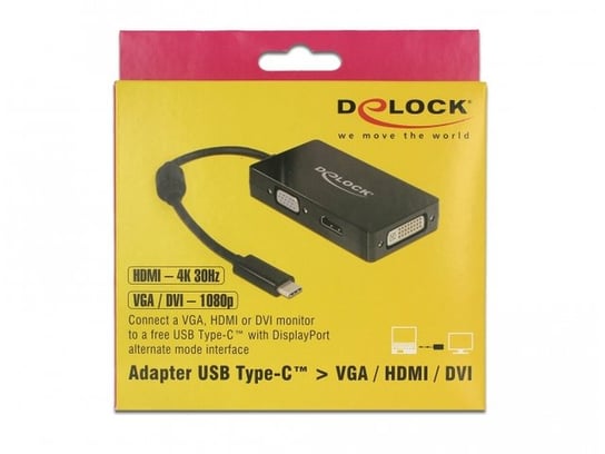 Adapter USB-C - HDMI/VGA/DVI-D DELOCK Delock