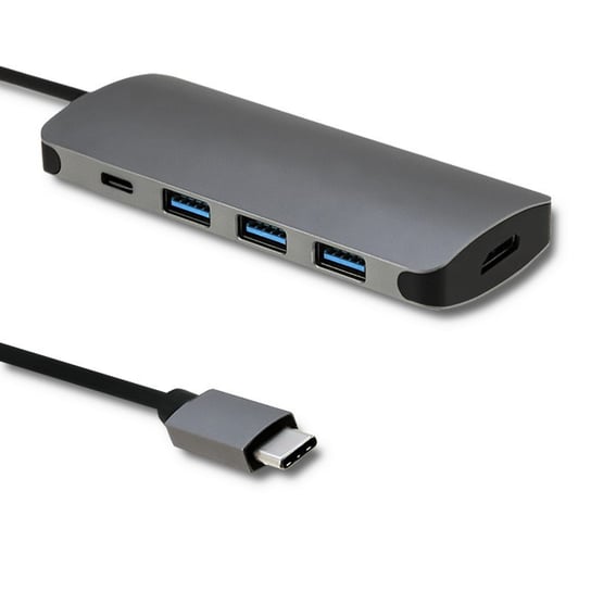 Adapter USB-C M/3xUSB 3.0 F/USB-C F/HDMI F QOLTEC Qoltec