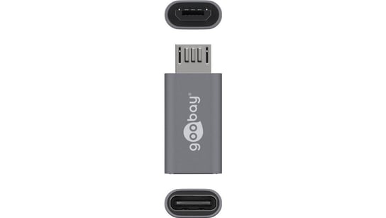 Adapter USB-C &gt; microUSB 2.0 (typ B) szary 55553 Goobay