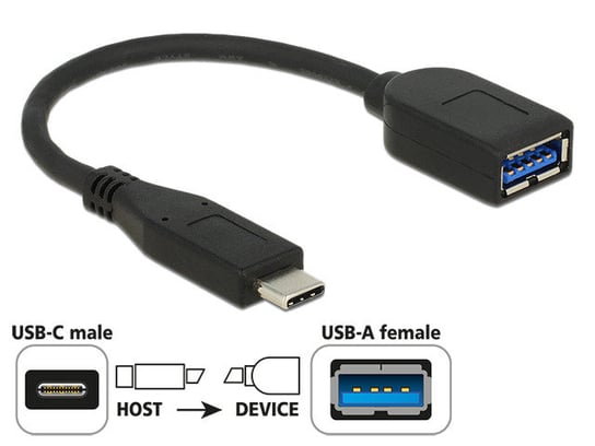 Adapter USB-C - USB-A DELOCK, 10 cm Delock