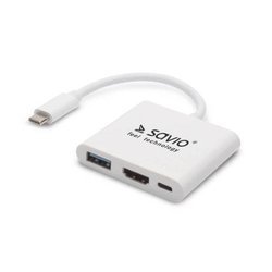 Adapter USB Typ C – HDMI, USB 3.0, PD SAVIO AK-48 SAVIO