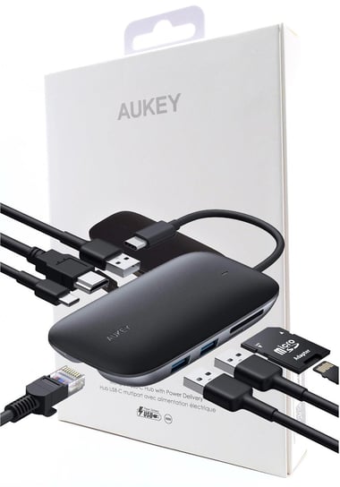 Adapter wieloportowy AUKEY CB-C71 8w1 RJ45 HDMI 4k PD 100W (37015336 ) Aukey