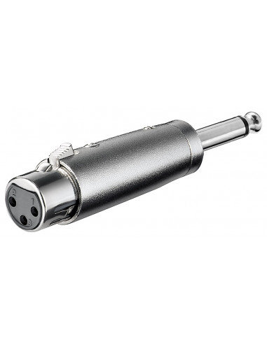 Adapter XLR, wtyk jack AUX mono 6,35 mm na gniazdo XLR Goobay