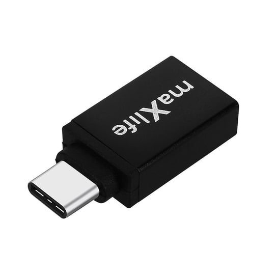 Adapter żeński USB-A do męskiego USB-C Ultrakompaktowy Maxlife Czarny Maxlife