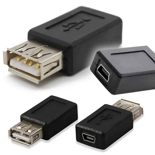 Adapter żeńskie USB - żeńskie MINI USB Przejściówka złączka miniUSB SwiatKabli