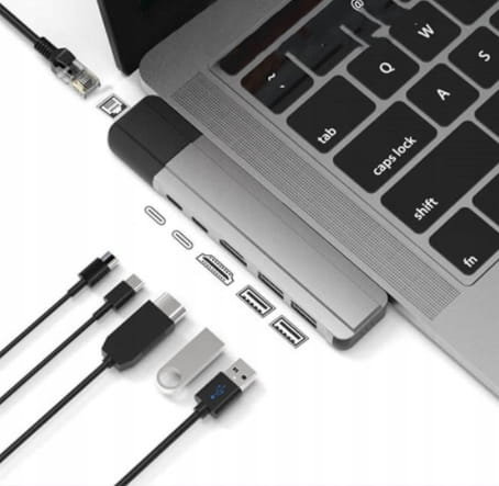 Adapter, Zenwire, 6w1 HUB Macbook USB-C HDMI Ethernet RJ M1 Zenwire