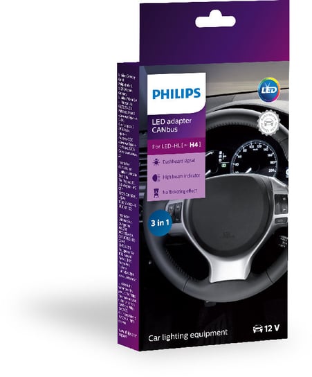 Adaptery canbus PHILIPS do żarówek H4 12V (2 sztuki) Philips