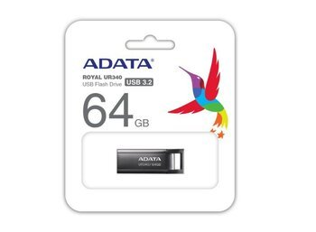 Adata, Pendrive UR340, 64GB, USB3.2 Gen1, czarny ADATA