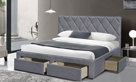Adele tapicerowane łóżko z szufladami 160x200 cm Style Furniture