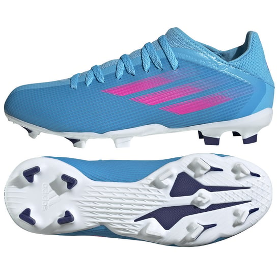 Adidas, Buty do piłki nożnej X Speedflow.3 FG J GW7486, 36 2/3, niebieskie Adidas