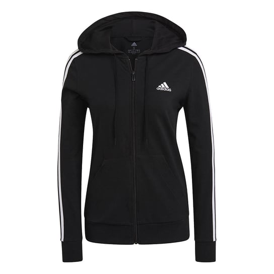 adidas Essentials 3Stripes Full Zip Hoodie Damska Czarno-Biała (GL0798) Adidas