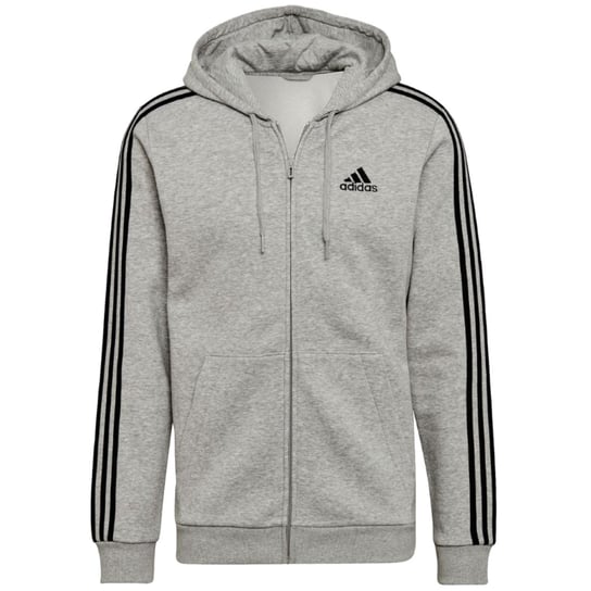 adidas Essentials Fleece 3-Stripes Hoodie HB0041 męska Bluza sportowa szara Adidas