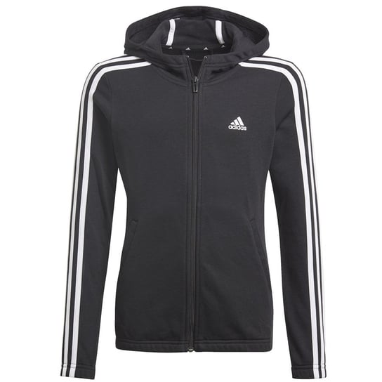Adidas Girls Essentials 3S, Bluza sportowa, Full-zip Hoodie, GQ8356, czarny, 152 Adidas