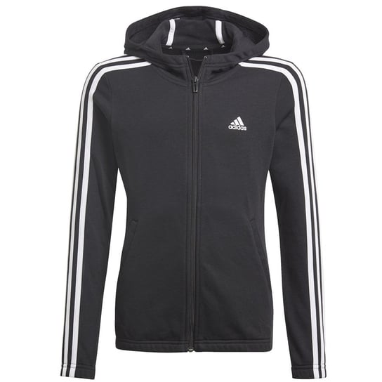 Adidas Girls Essentials 3S, Bluza sportowa, Full-zip Hoodie, GQ8356, czarny, 164 Adidas