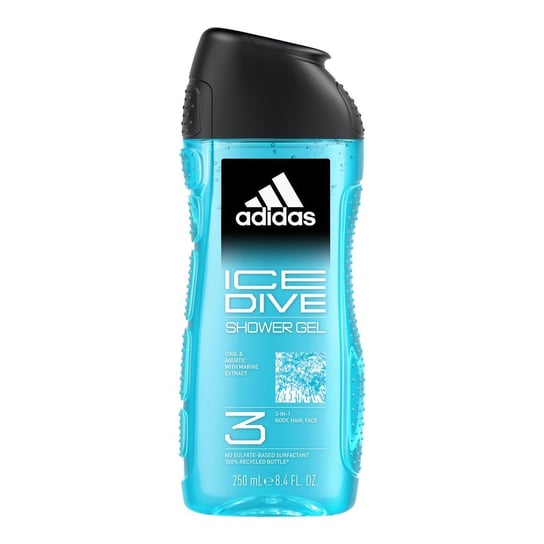 Adidas, Ice Dive, Żel pod prysznic dla mężczyzn 3w1, 250 ml Adidas