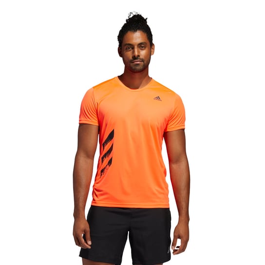 Adidas, Koszulka męska, Run It 3-Stripes PB Tee M Pomarańczowa (FR8378), rozmiar L Adidas
