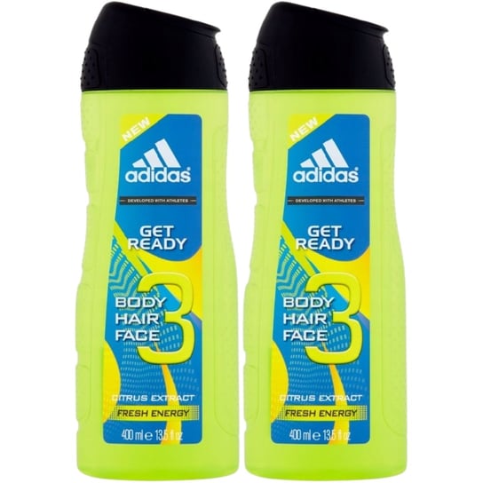 Adidas Men, Get Ready, Żel pod prysznic, 2x400ml Adidas