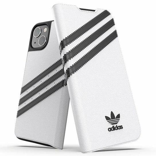 Adidas OR Booklet Case PU etui obudowa do iPhone 13 6,1" czarno biały/black white 47092 Adidas