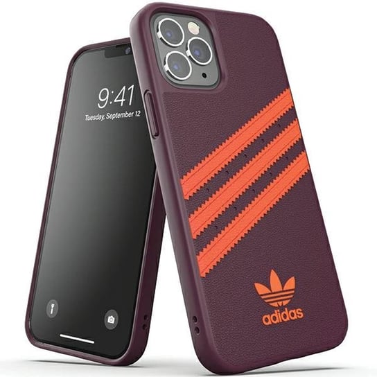 Adidas OR Moulded PU etui pokrowiec do iPhone 12/12 Pro bordowo-pomarańczowy/maroon-orange 42257 Adidas