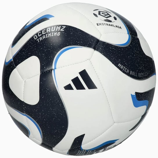 Adidas, piłka nożna Ekstraklasa Oceaunz Training IQ4932, biało-granatowa, rozmiar 5 Adidas