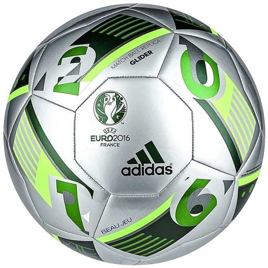 Adidas, Piłka nożna, Euro 2016 Beau Jeu glider, AC5421, srebrny, rozmiar 5 Adidas