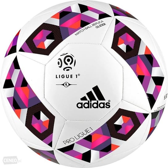 Adidas, Piłka nożna, Pro Ligue 1, biało - różowy, rozmiar 4 Adidas