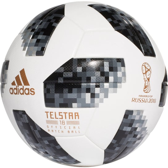Adidas, Piłka nożna Telstar MŚ 2018 OMB, biało - szary, rozmiar 5 Adidas