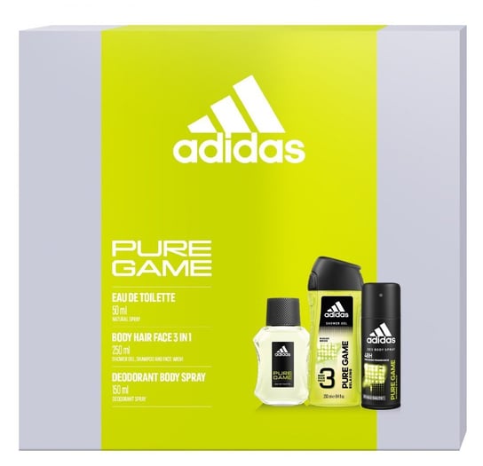 Adidas, Pure Game, Zestaw kosmetyków do pielęgnacji, 3 szt. Adidas