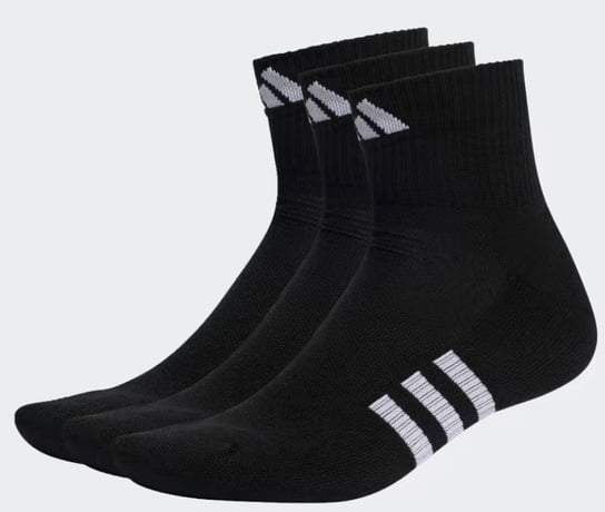 Adidas, Skarpety Performance Cushioned Mid-Cut Socks, IC9519, 3 pary, czarne, rozmiar L Adidas